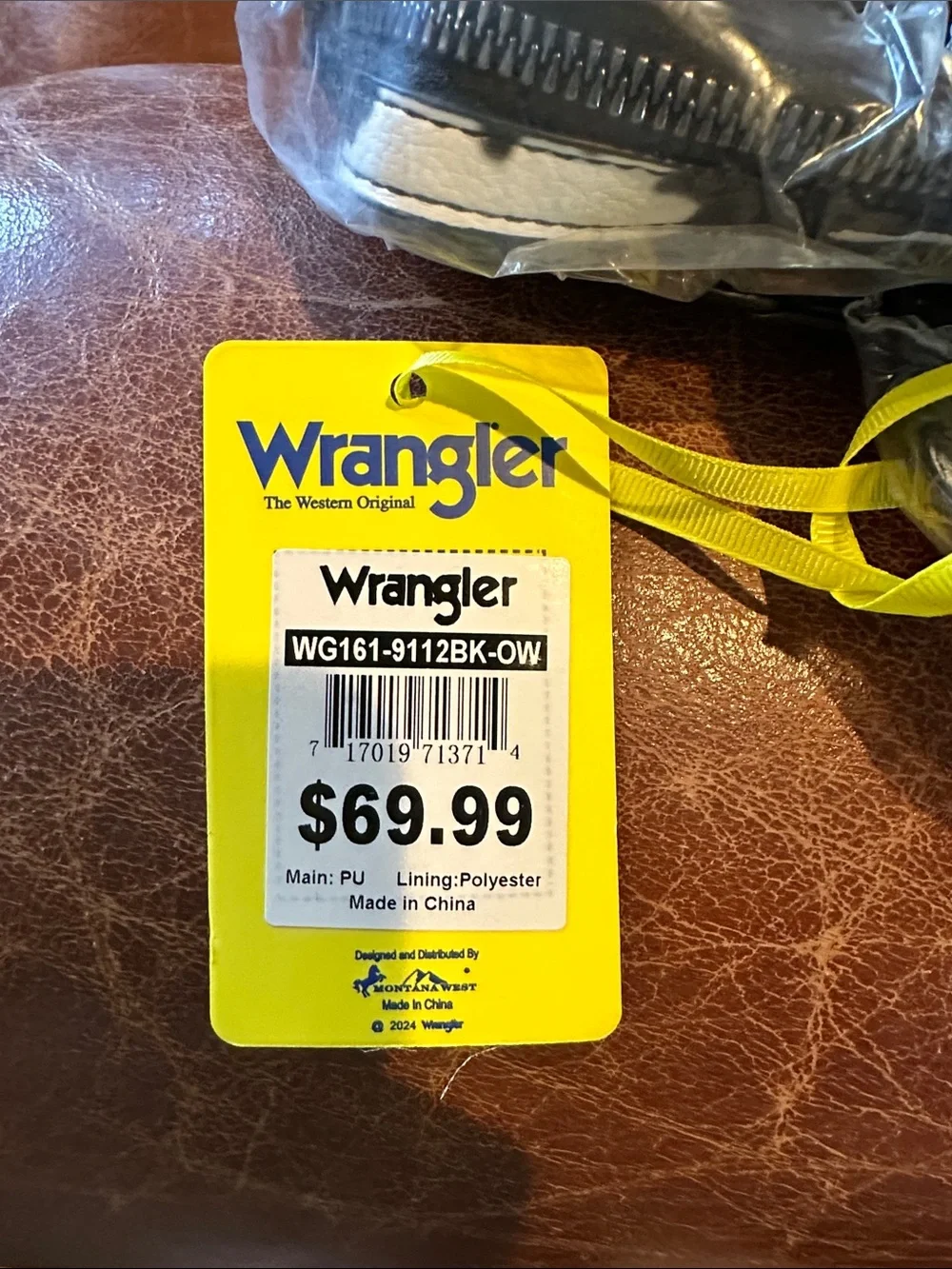 Wrangler Black and White Cowhide-Accent Pebbled Backpack
